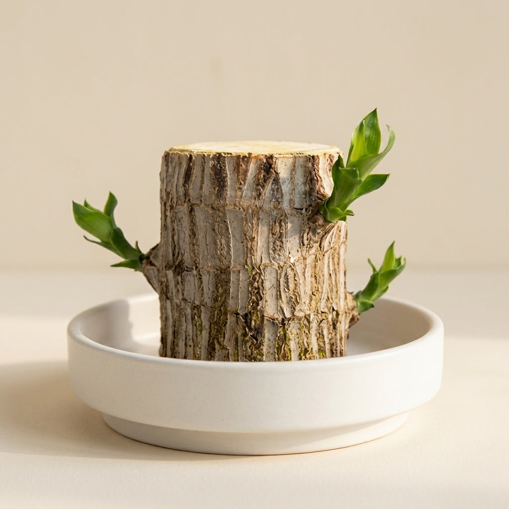 Fortune Wood next to a coffee mug to show its real size, about 10 cm tall